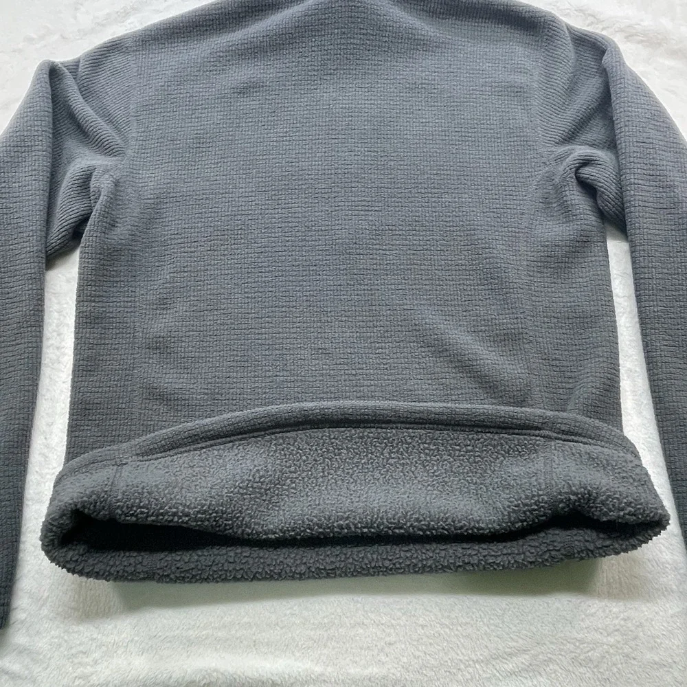 THE NORTH FACE 1/2 Zip Fleece Sz M Waffle Knit Sweater Pullover‎ Mock Neck Gray